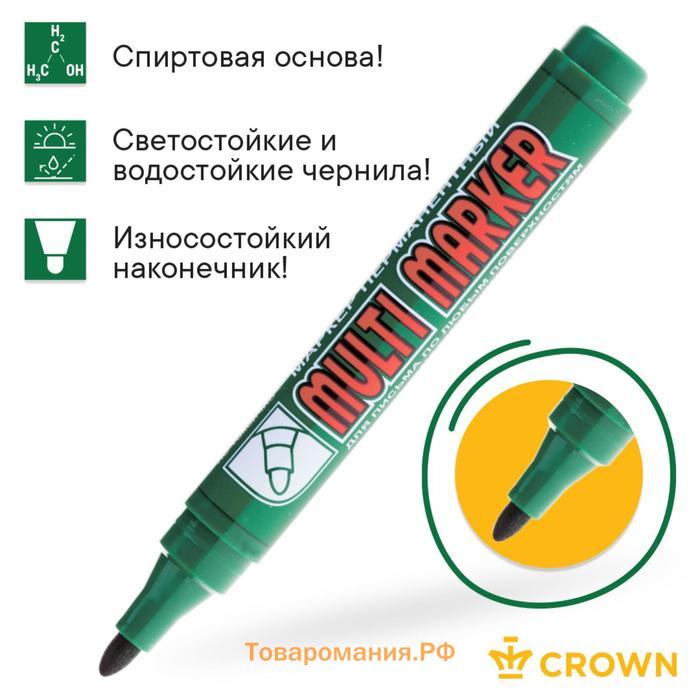 Маркер перманентный 3.0 мм, Crown Multi Marker, зелёный