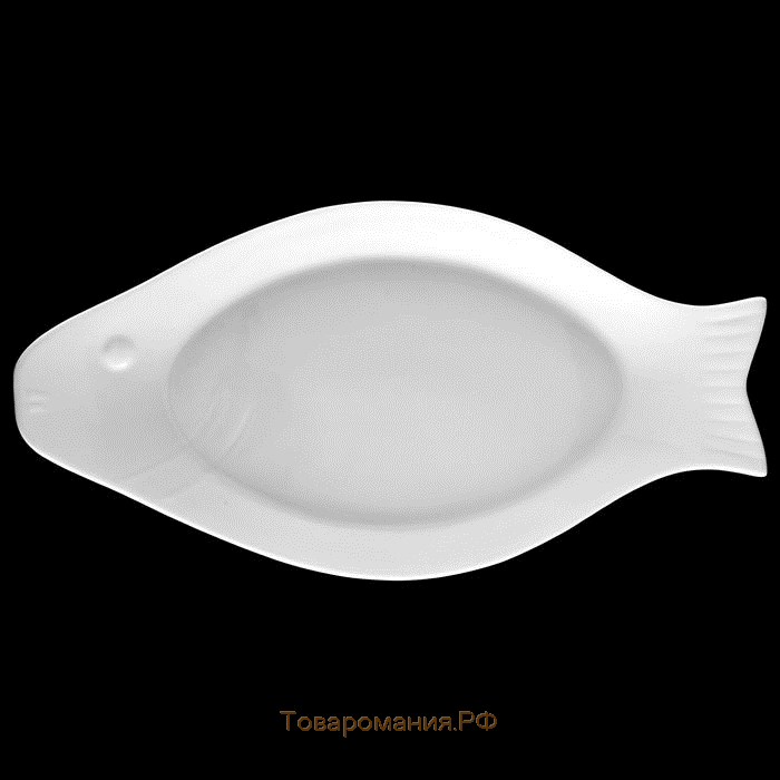 Блюдо фарфоровое для рыбы Wilmax, 25,5×12 см, цвет белый