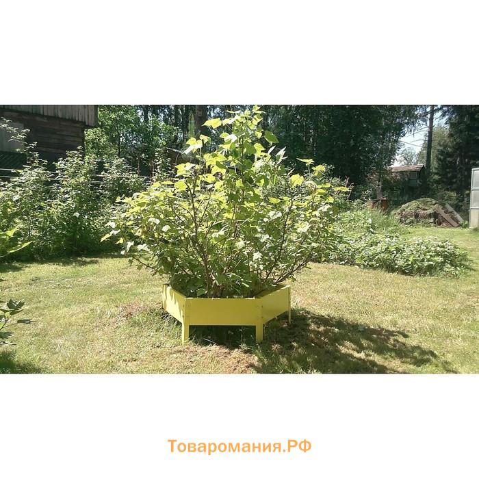 Клумба оцинкованная, d = 60 см, высота бортика 15 см, жёлтая, Greengo