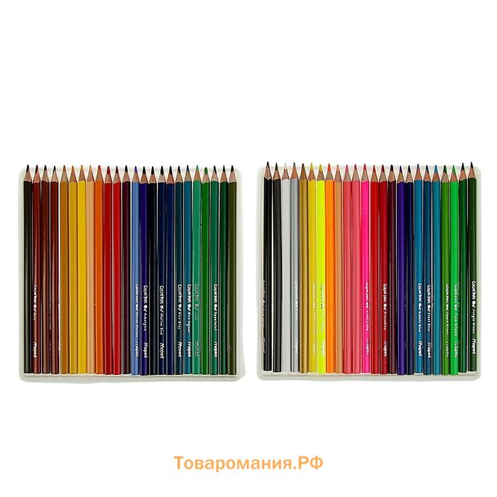 Карандаши трёхгранные, 48 цветов, Maped Color Peps, ударопрочный грифель