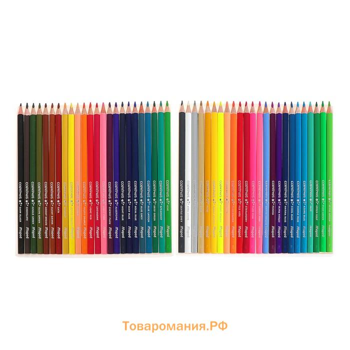 Карандаши трёхгранные, 48 цветов, Maped Color Peps, ударопрочный грифель