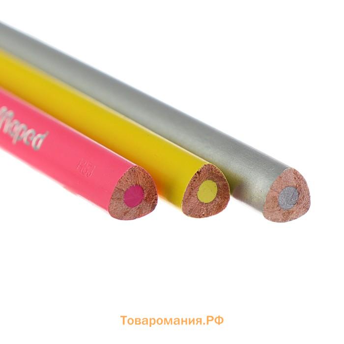 Карандаши трёхгранные, 48 цветов, Maped Color Peps, ударопрочный грифель