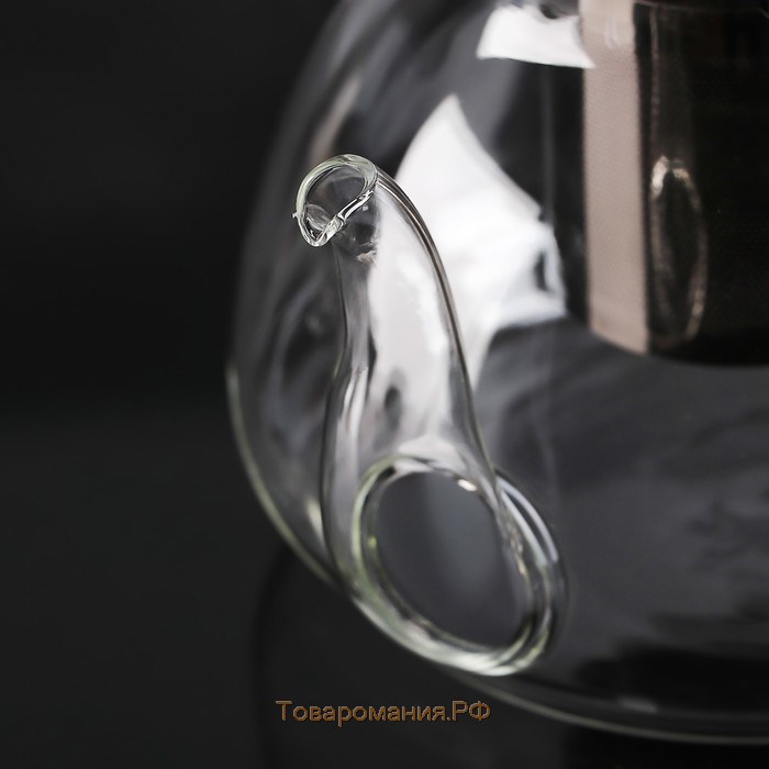 Чайник стеклянный заварочный с металлическим ситом «Жак», 1,3 л