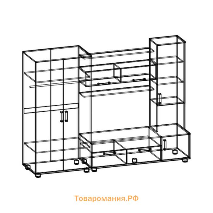 Гостиная София-3, 2000х2200х500, Венге/Дуб молочный