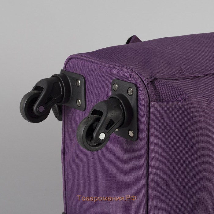 Сумка-рюкзак 2 в 1 на колёсах 18", отдел на молнии, наружный карман, цвет фиолетовый