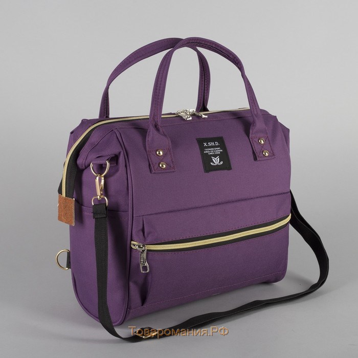 Сумка-рюкзак 2 в 1 на колёсах 18", отдел на молнии, наружный карман, цвет фиолетовый