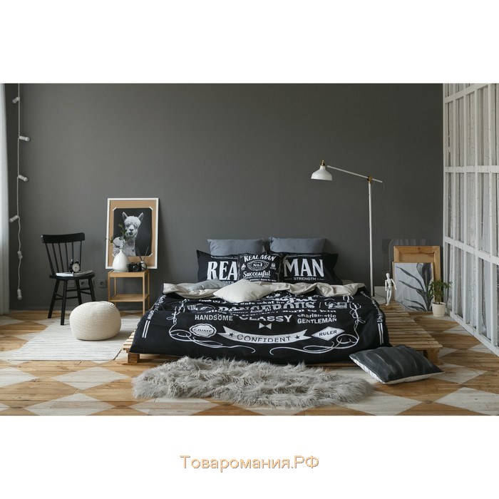 Постельное бельё "" 1.5 сп Real Man 143х215 см,150х214 см, 50х70+3 - 2 шт