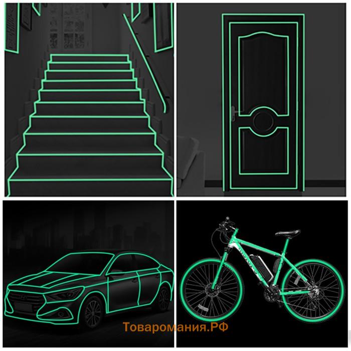 Фотолюминесцентная самоклеящаяся лента TORSO, 2х300 см, зеленое свечение