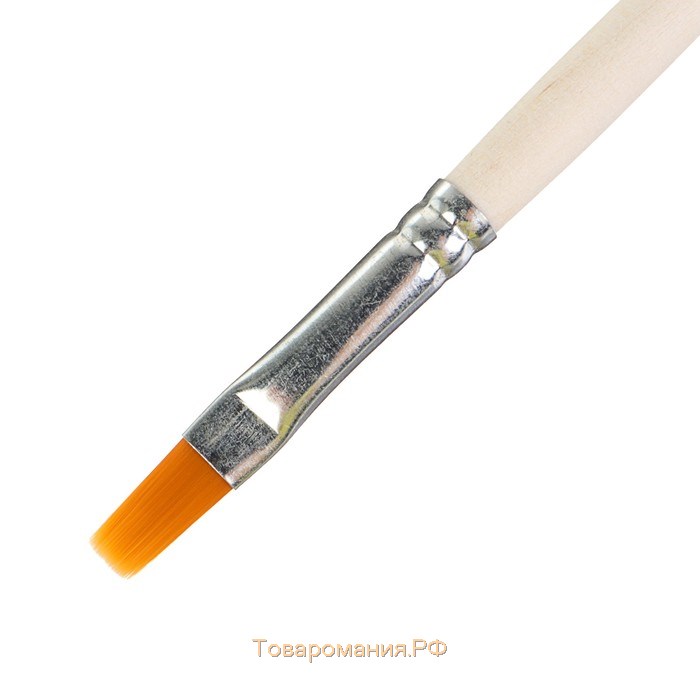 Кисть Синтетика Плоская № 8 (ширина обоймы 8 мм; длина волоса 12 мм), деревянная ручка, Calligrata