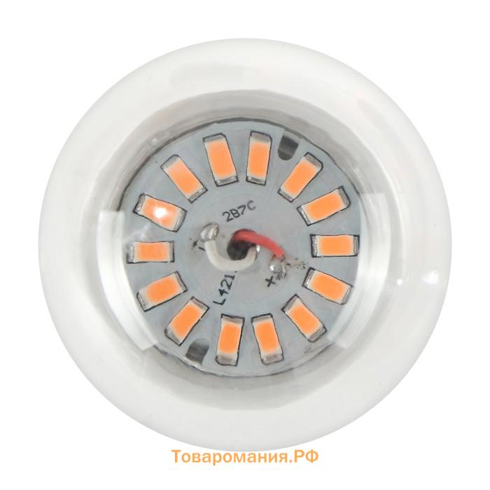 Фитолампа для растений Lighting, светодиодная, А60, E27, 9 Вт, IP44, 220 В, 270°, мультиспектральная