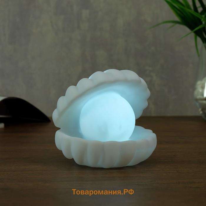 Ночник "Ракушка с жемчужиной" LED батарейки 3хLR  фосфорный 10x9xx9,5 см RISALUX МИКС