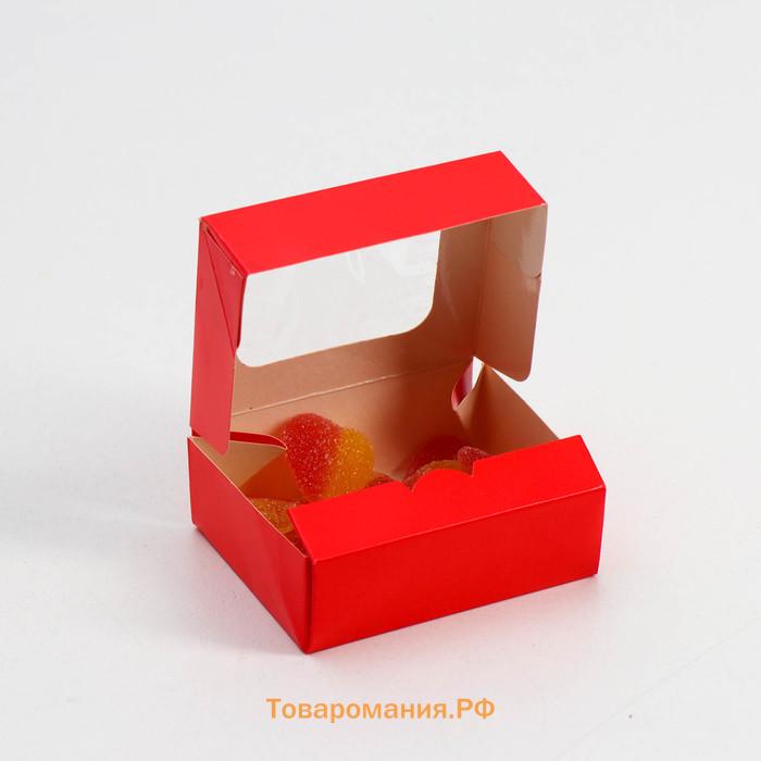 Контейнер на вынос, красный, 10×8×3.5 см