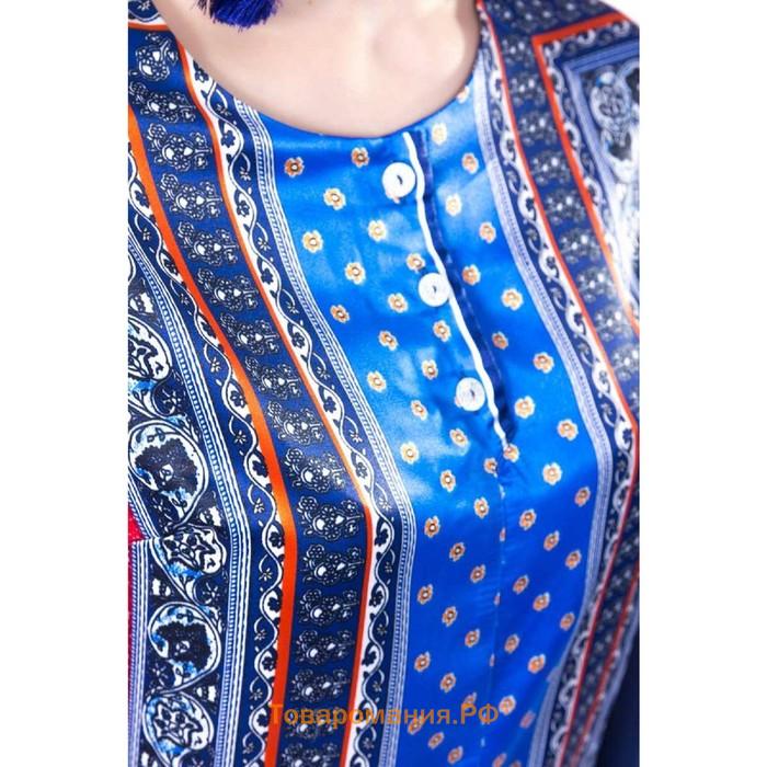 Блуза женская, размер 44, цвет синий