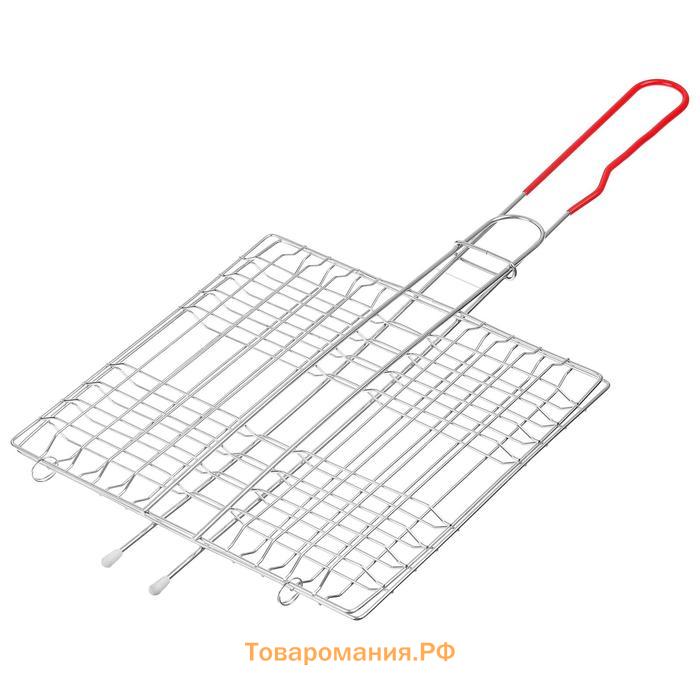 Решётка - гриль универсальная maclay, 21x21 см, хромированная сталь, для мангала