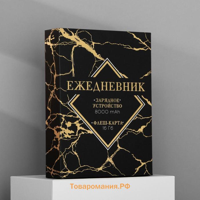 Ежедневник со встроенным зарядным устройством 8000 мАh и флешкой 16 ГБ «Лев», 17,5 х 23,5 см