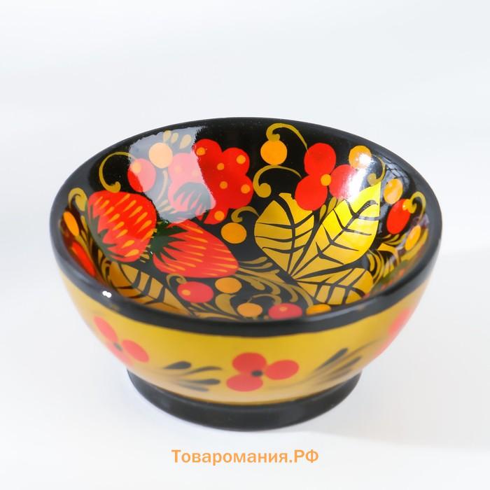 Солонка "Каравай", 7х3 см, хохлома