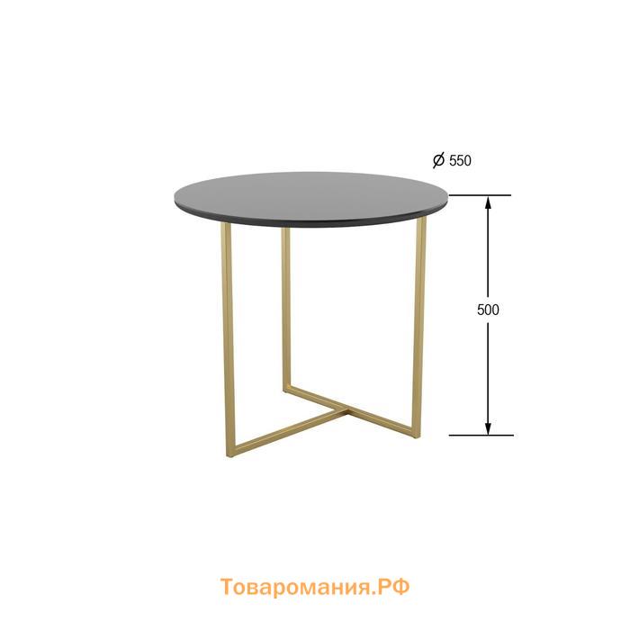 Стол журнальный «Альбано Glass», 550 × 550 × 500 мм, цвет чёрная Lacobel