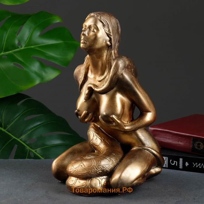 Фигура "Девушка с удавом" бронза, 28х16х18см