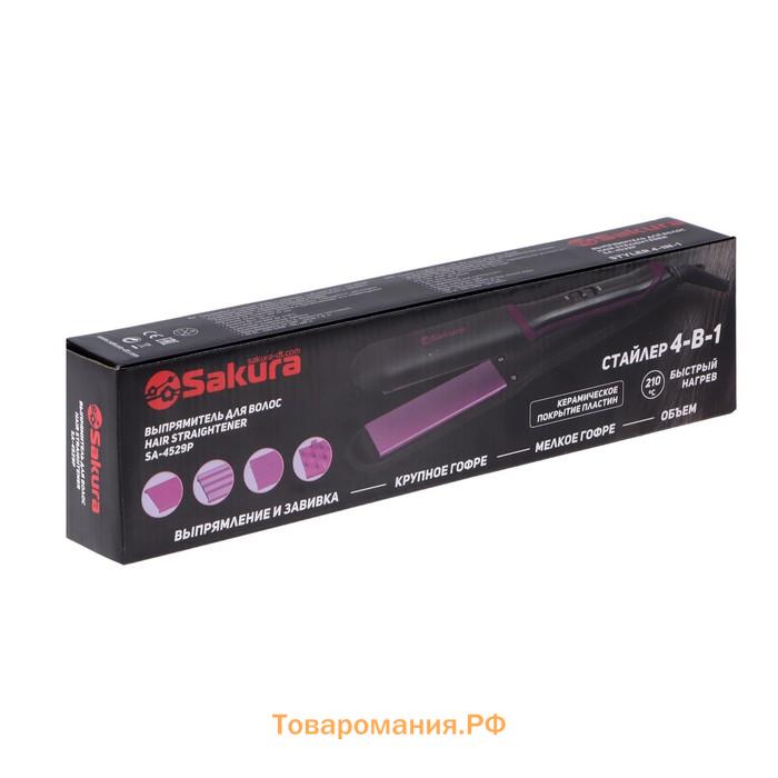 Мультистайлер Sakura SA-4529P, 38 Вт, керамическое покрытие, 180-210 °C, шнур 1.8, чёрный