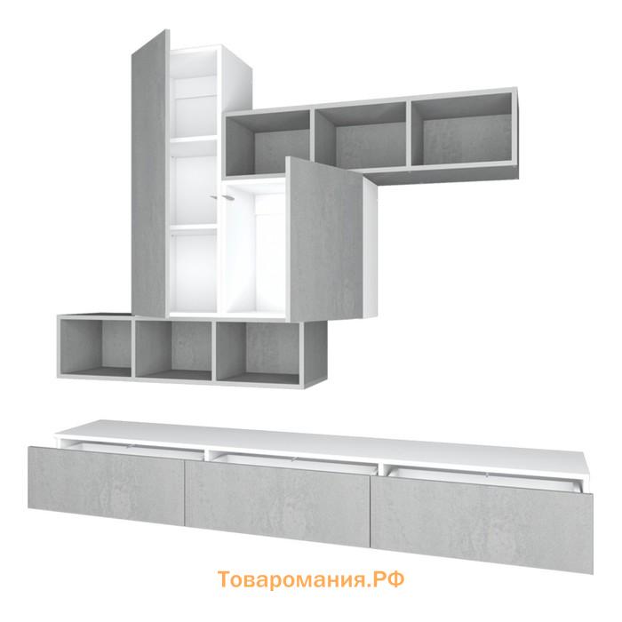 Гостиная подвесная Лойс, Белый/Бетон камень