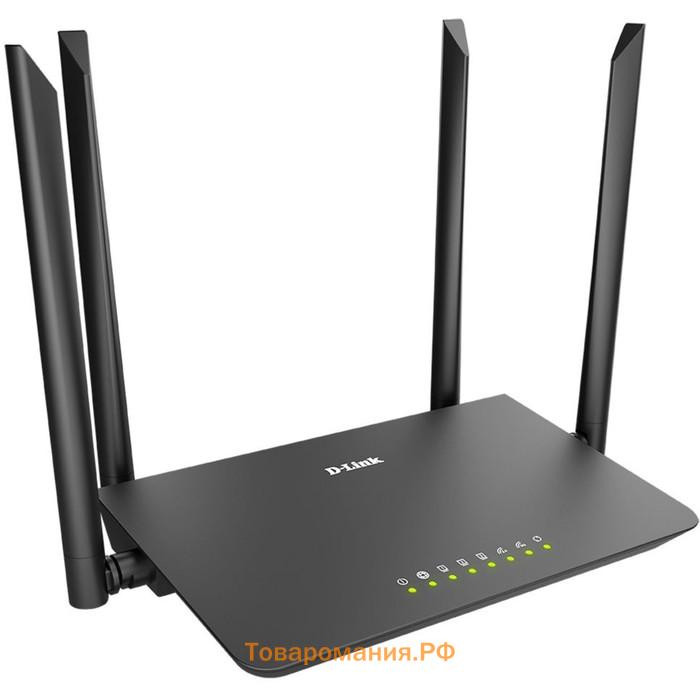 Wi-Fi роутер D-Link DIR-820/RU/A1A, 1167 Мбит/с, 3 порта 100 Мбит/с, чёрный