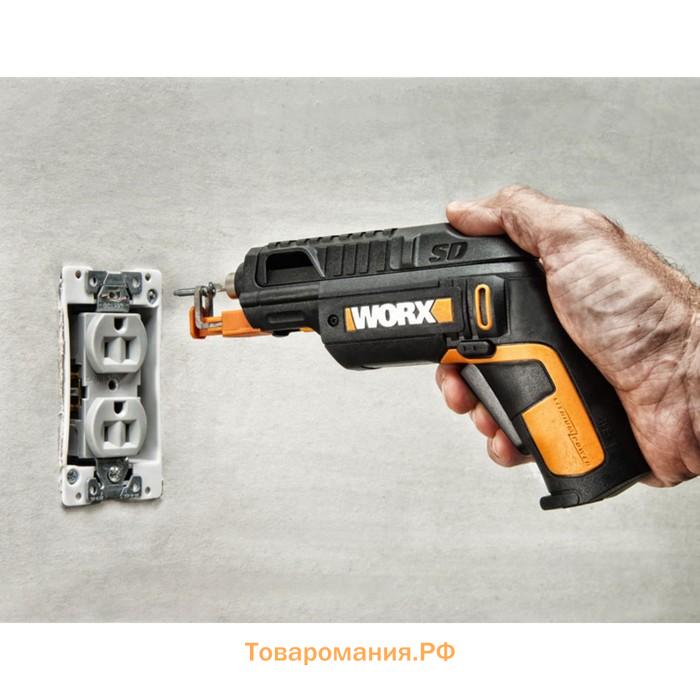 Отвертка аккумуляторная WORX WX255 SD Slide Driver, 4 В, набор бит 6 шт.