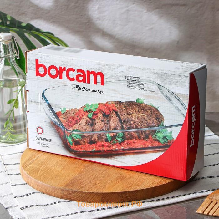 Форма для выпечки и запекания прямоугольная Paşabahçe Borcam, 2,7 л, 33,6×19×7 см, жаропрочное стекло, прозрачная