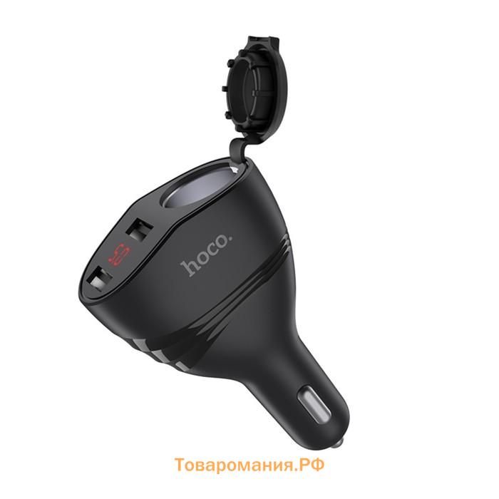 Автомобильное зарядное устройство Hoco Z34, 96 Вт 2 USB, 3,1 А, дисплей, чёрное