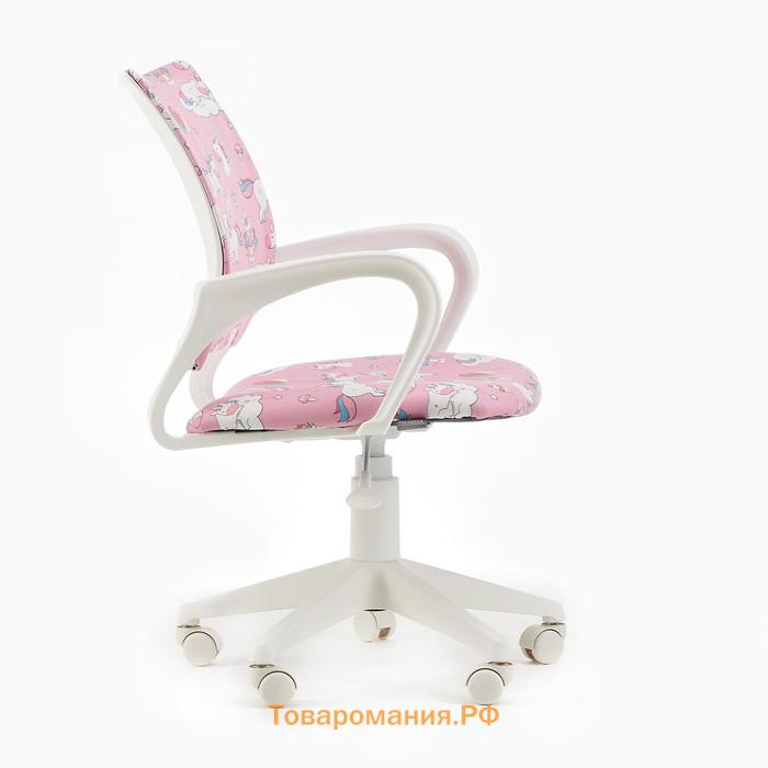 Кресло детское Бюрократ BUROKIDS 1 W-UNICORN розовый, белый пластик