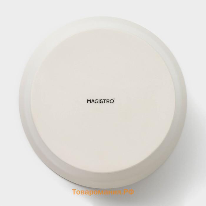 Салатники Magistro Whitewarm, 380/700/1,2 л, d=12/16/20,5 см, набор 3 шт, фарфор, белые