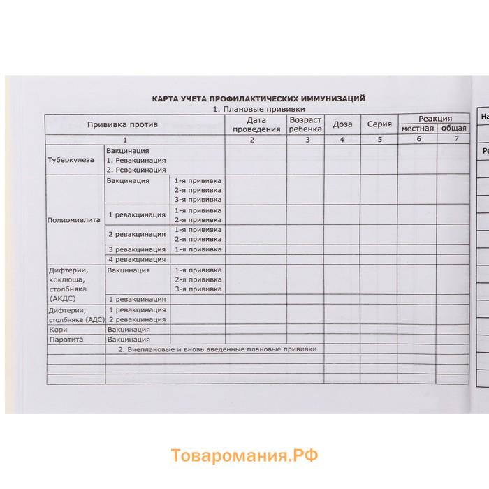 Медицинская карта ребёнка "Классик", форма №112/у, 40 листов