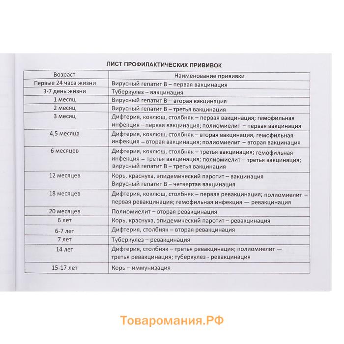 Медицинская карта ребёнка "Классик", форма №112/у, 40 листов