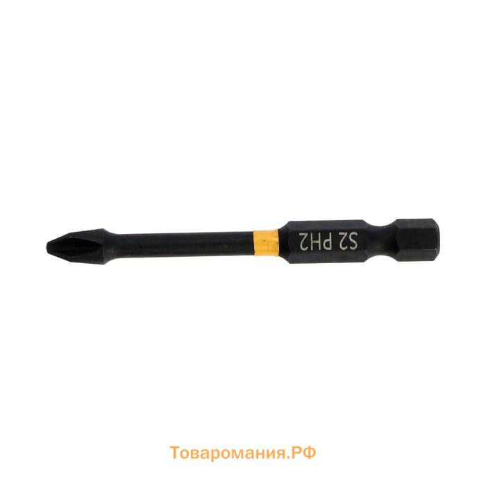 Бита ТУНДРА ПРОФИ, Torsion, сталь S2, PH2 х 65 мм, пвх-чехол