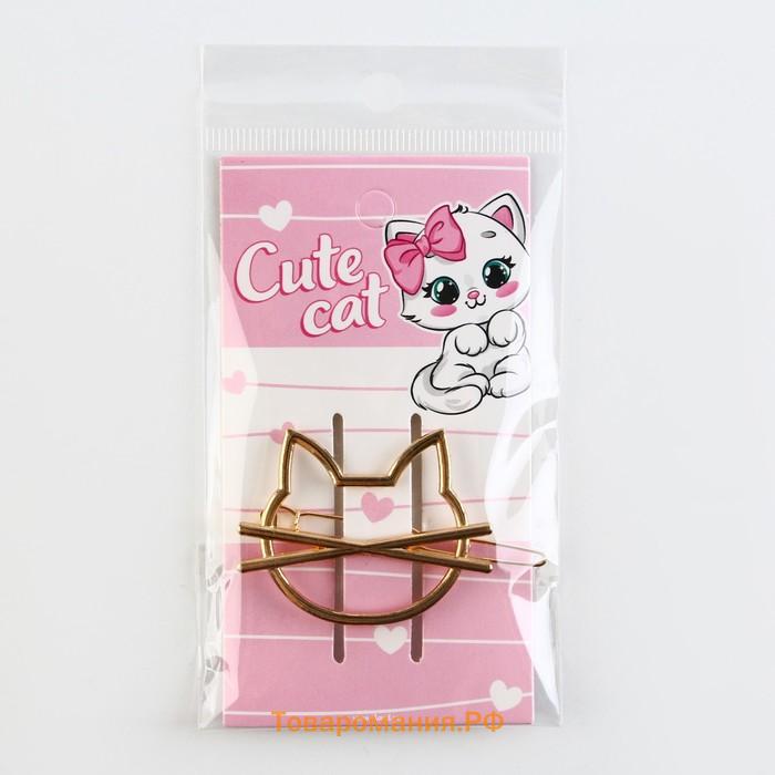 Заколка для волос «Cute cat», 6 х 2 см