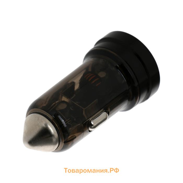 Автомобильное зарядное устройство AR-CA01, USB, Type-C, PD, 20 W, прозрачное, чёрное