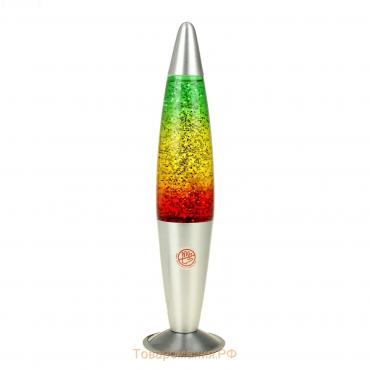 Светильник "Ракета перелив" Е14 разноцветный, лава, блёстки 41,5х10,5х10,5 см RISALUX