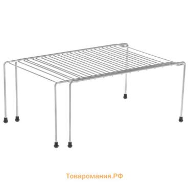 Полка раздвижная для шкафа, 36-62×22×15 см, цвет хром