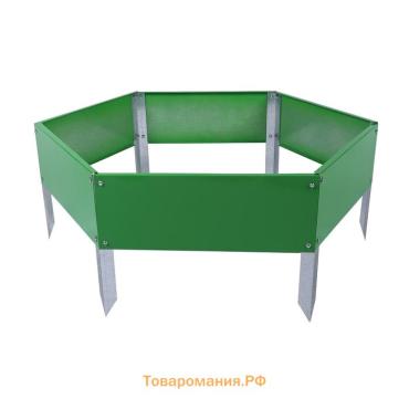 Клумба оцинкованная, d = 80 см, высота бортика 15 см, ярко-зелёная, Greengo