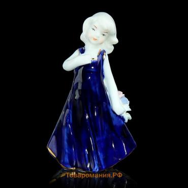Сувенир керамика "Малышка в синем" 11х2,7х6 см