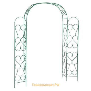Арка садовая, 230 × 125 × 36,5 см, для вьющихся растений, металлическая, зелёная