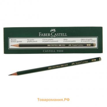 Карандаш художественный чёрнографитный Faber-Castel CASTELL® 9000 профессиональные 8B зелёный