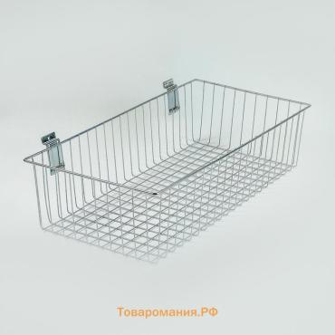 Полка-корзина для экономпанелей, 60×30×15 см, цвет хром