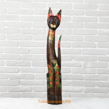 Фигура интерьерная «Кошка», 18×7×80 см, дерево