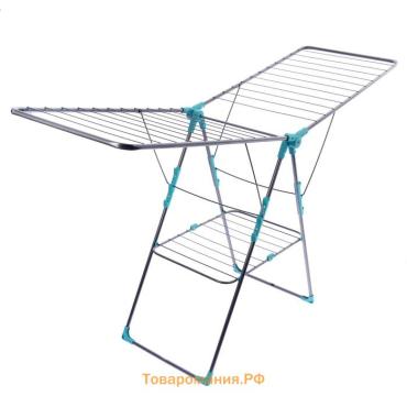 Сушилка для белья двухуровневая, 21 м, серебряная