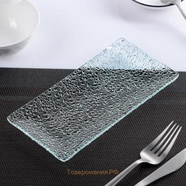 Блюдо стеклянное сервировочное «Акцент», 19,5×9,5 см, цвет прозрачный