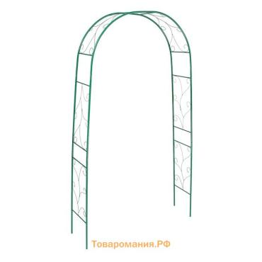 Арка садовая, 240 × 120 × 36.5 см, для вьющихся растений, металлическая, зелёная, «Веточка», Greengo