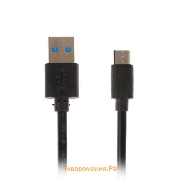 Кабель Luazon, Type-C - USB, 1 А, 1 м, чёрный