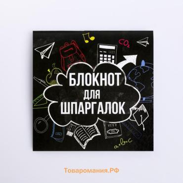 Блокнот 10х10, 16 листов в клетку «Блокнот для шпаргалок»