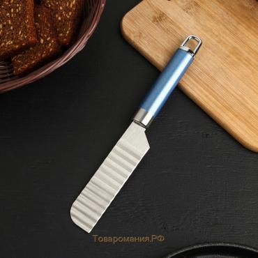 Нож для фигурной нарезки Lаgооnа, 25 см, нержавеющая сталь, цвет голубой металлик