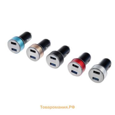 Автомобильный вольтметр, зарядное устройство TORSO 12-24 В, 2 USB 2А, микс